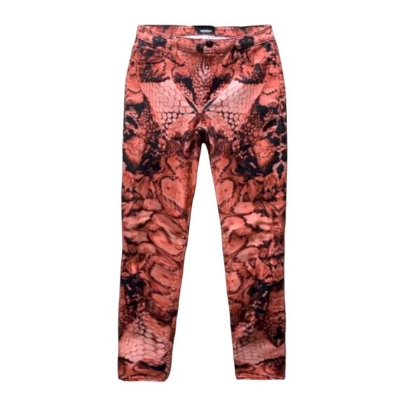 Hudson Red/Black Jeans, Snakeskin PrintSize 27